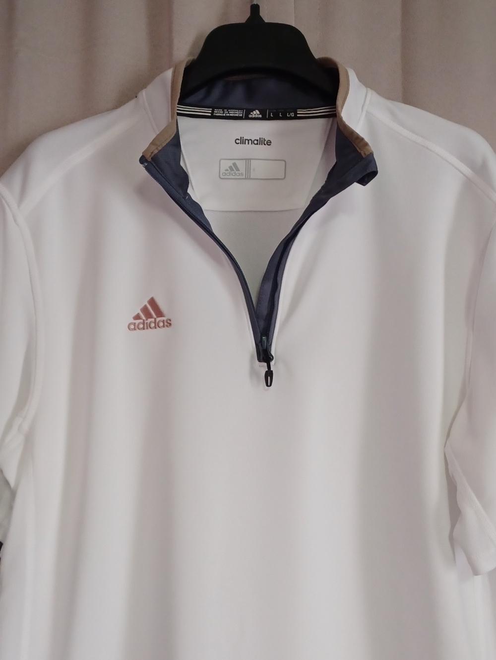 Adidas Men’s White Climalite Half-Zip Short Sleeve Polo Shirt - Picture 3 of 15